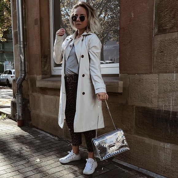 Handbags - Clear Transparent Studded Crossbody Bag